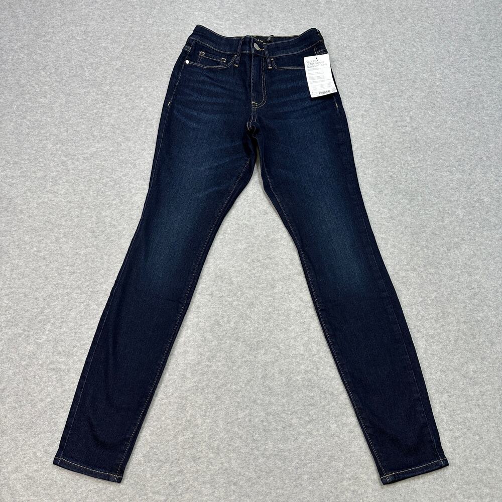 Athleta Jeans WMNS 0 Sculptek Ultra Skinny Midnight Dark Wash Denim High Rise